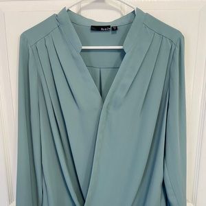 Ro&Do Drape Front Asymmetrical Blouse